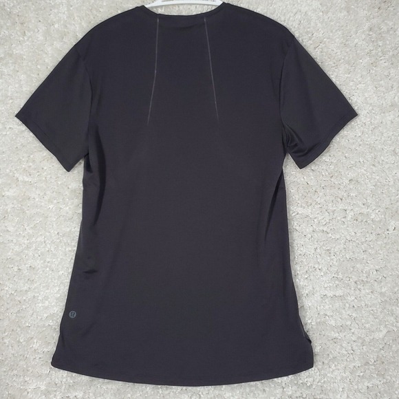 Lululemon Mens Mesh‎ Athletic Shirt Medium Black Running Training Lightweight - Picture 3 of 8